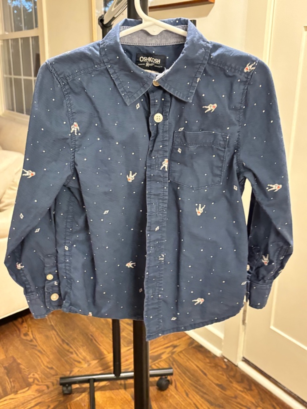 OshKosh Blue Polka Dot Button-Up Shirt